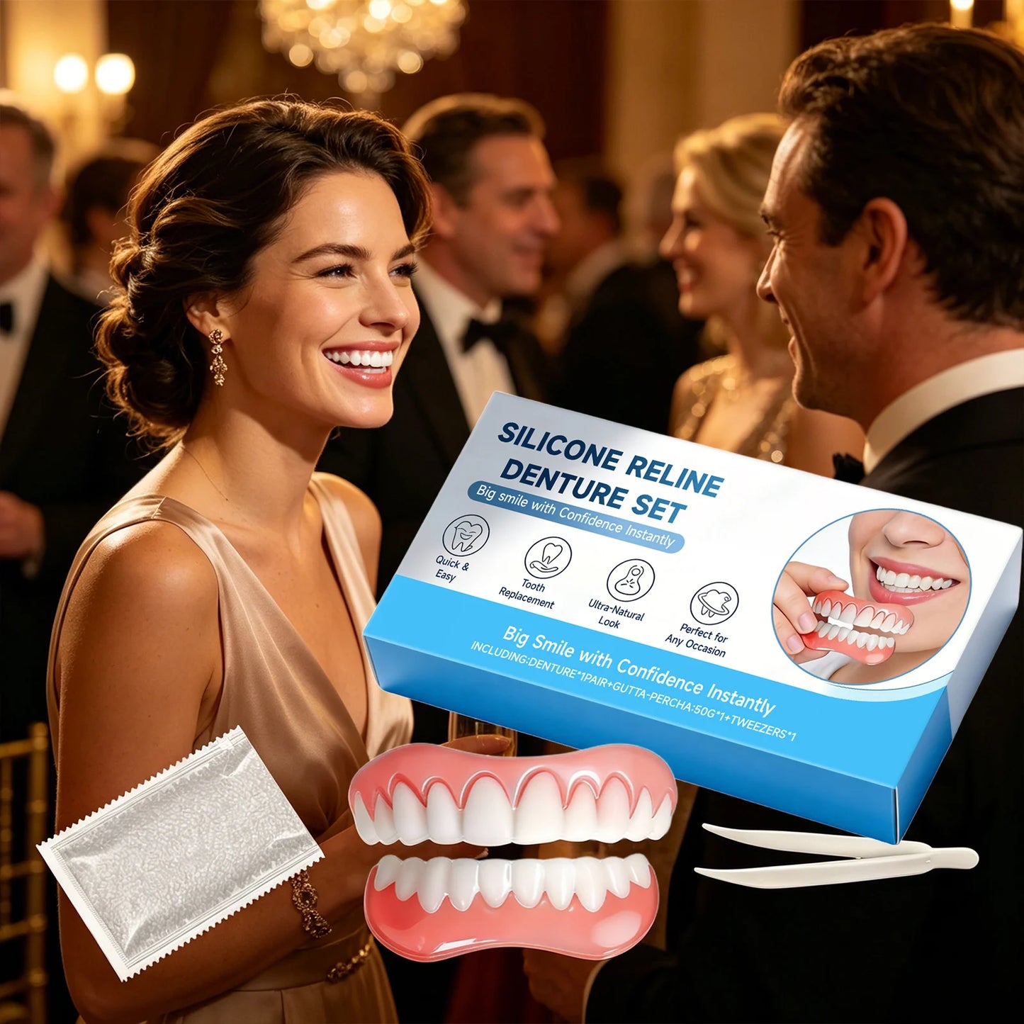 Silicone Reline Denture Set – Veneer Teeth Kit, Lightweight Fit Denture Reline Kit Peaceful Pleasures Health and Wellness