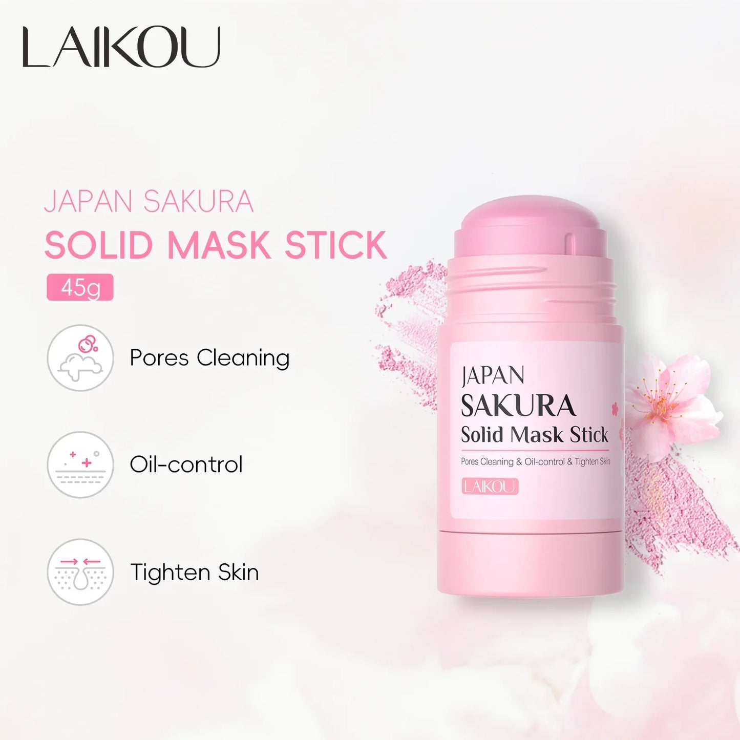 LAIKOU Sakura Mud Mask Stick – Pore Cleansing & Oil Control