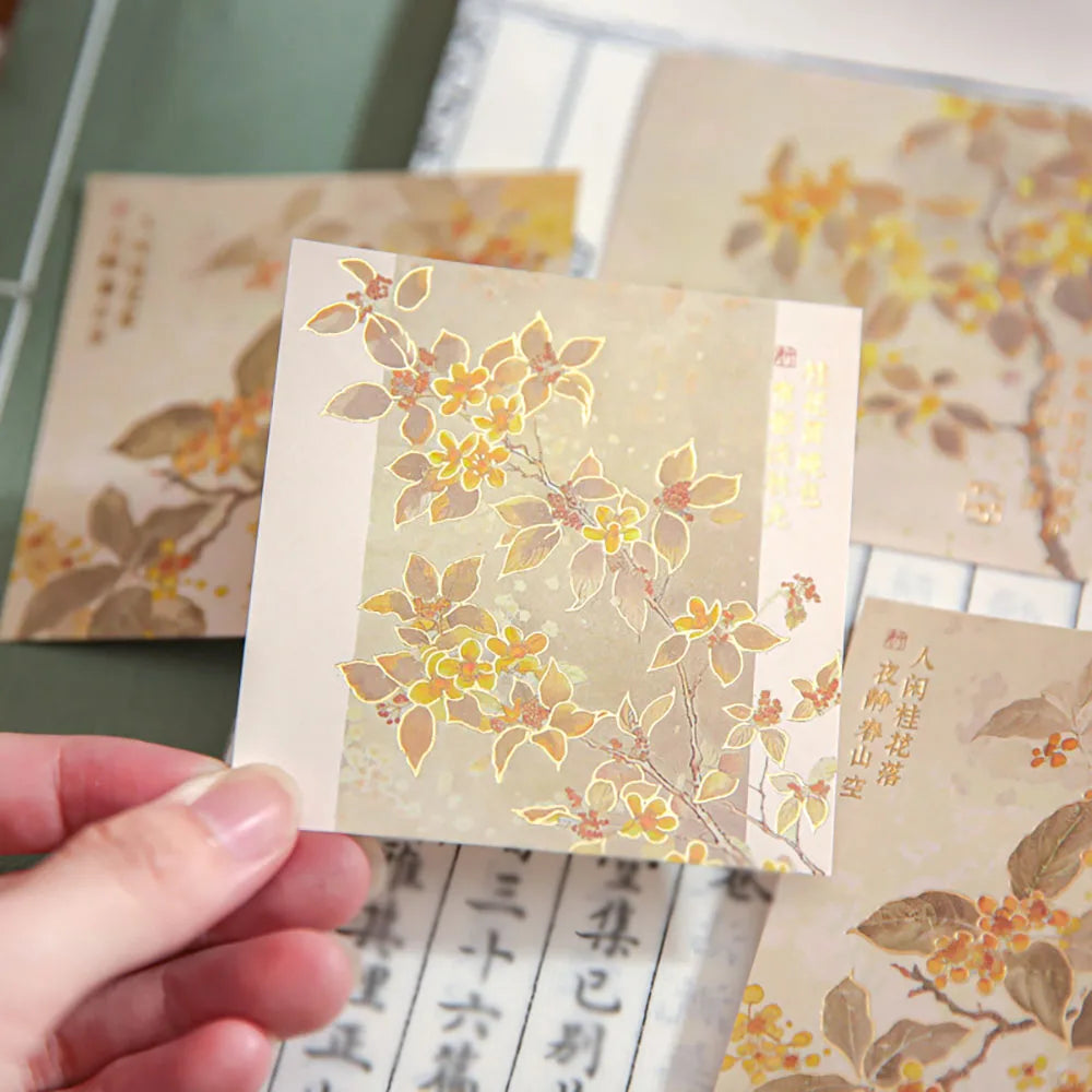 60 Sheets Fancy Flower Dream Stamping Sticky Notes Chinese Account