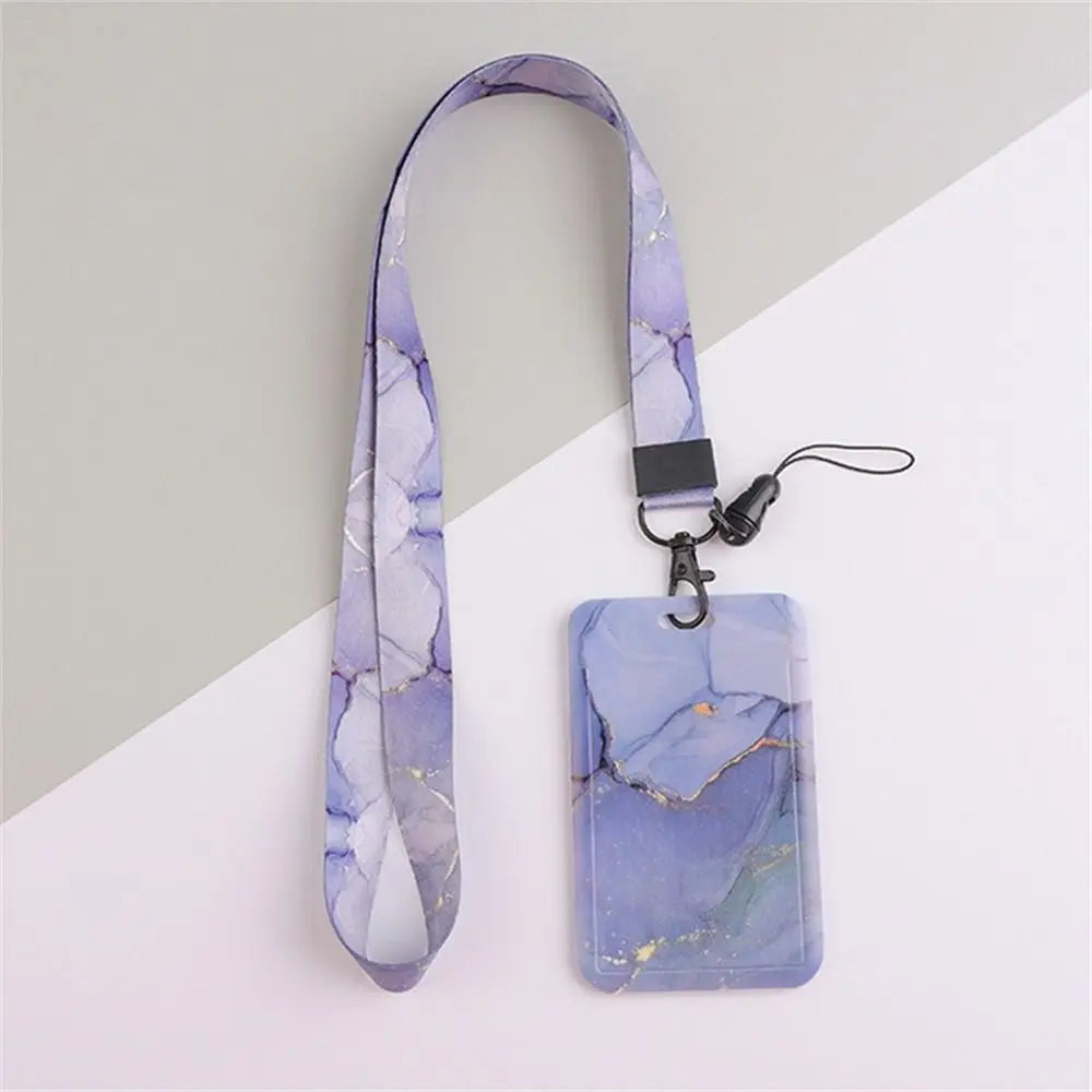 Office Supply Credit Card Keyrings Men And Women Pass Card ID Card Holder Credential Holder Lanyard Card Holder Card Straps Peaceful Pleasures Health and Wellness Purple-Long