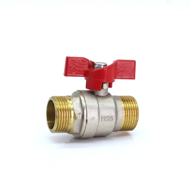 Brass Globe Valve Butterfly Handle 1/4"–3/4" Male Thread