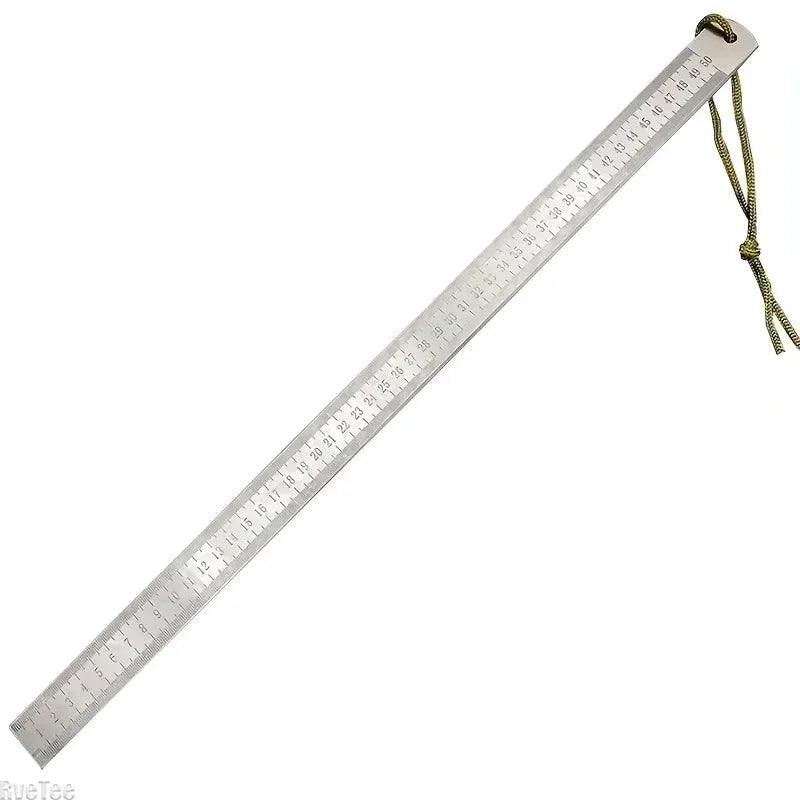 20 Inch Dual-Scale Stainless Steel Ruler Durable Thickened Quenched Steel with Random Lanyard Style Drawing & Measuring Peaceful Pleasures Health and Wellness
