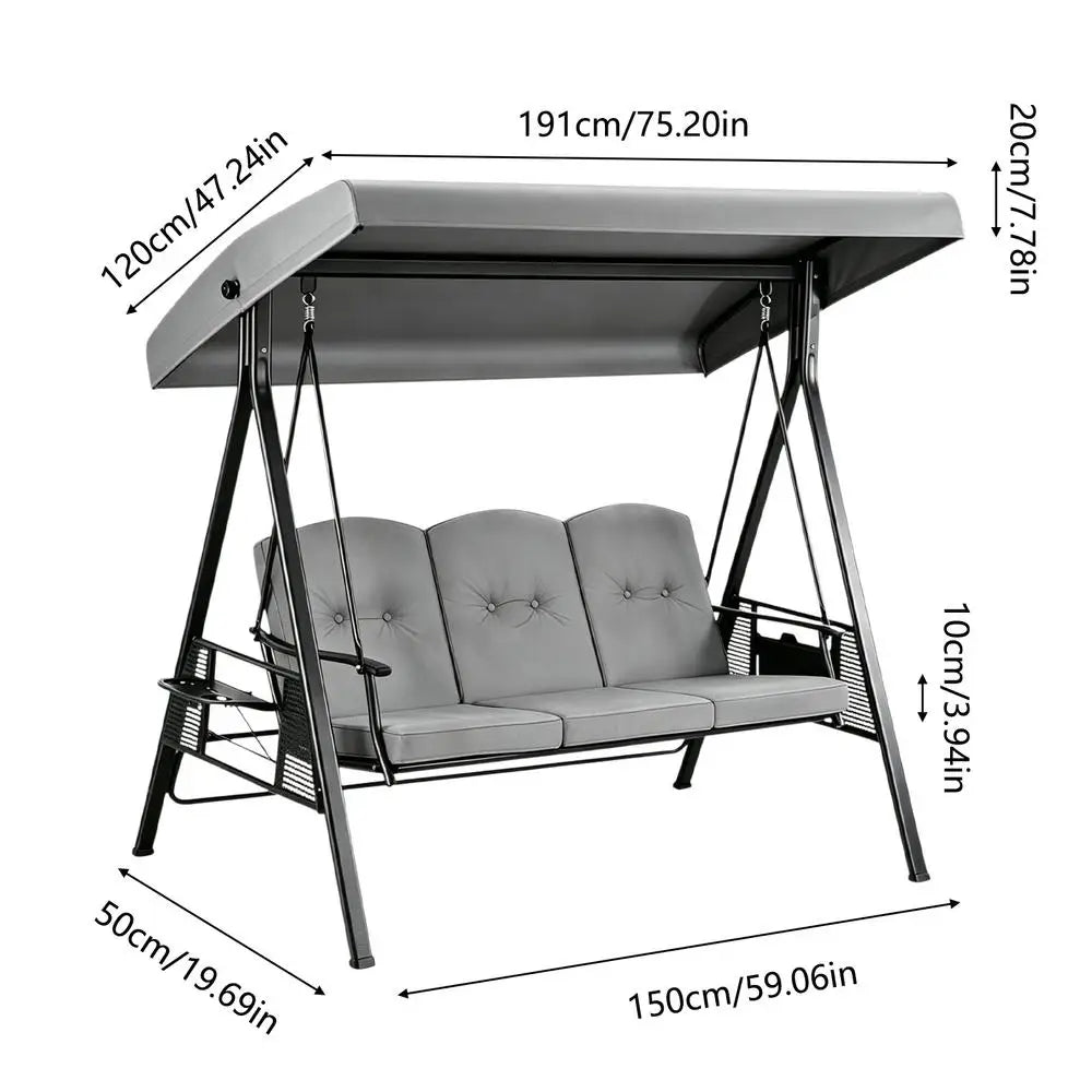 Waterproof Anti-UV Patio Swing Canopy Replacement Cover Set