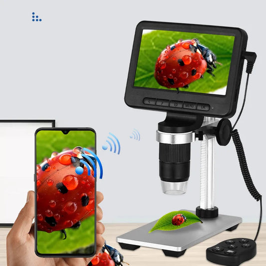 5-Inch Screen Digital Microscope Supports Wifi Same Screen Connection for Computer Measurement Peaceful Pleasures Health and Wellness 1