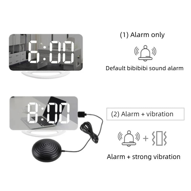 New LED Vibration Alarm Clock Mute Snooze Luminous Bedside Clock For Deaf And Hard Of Hearing Peaceful Pleasures Health and Wellness