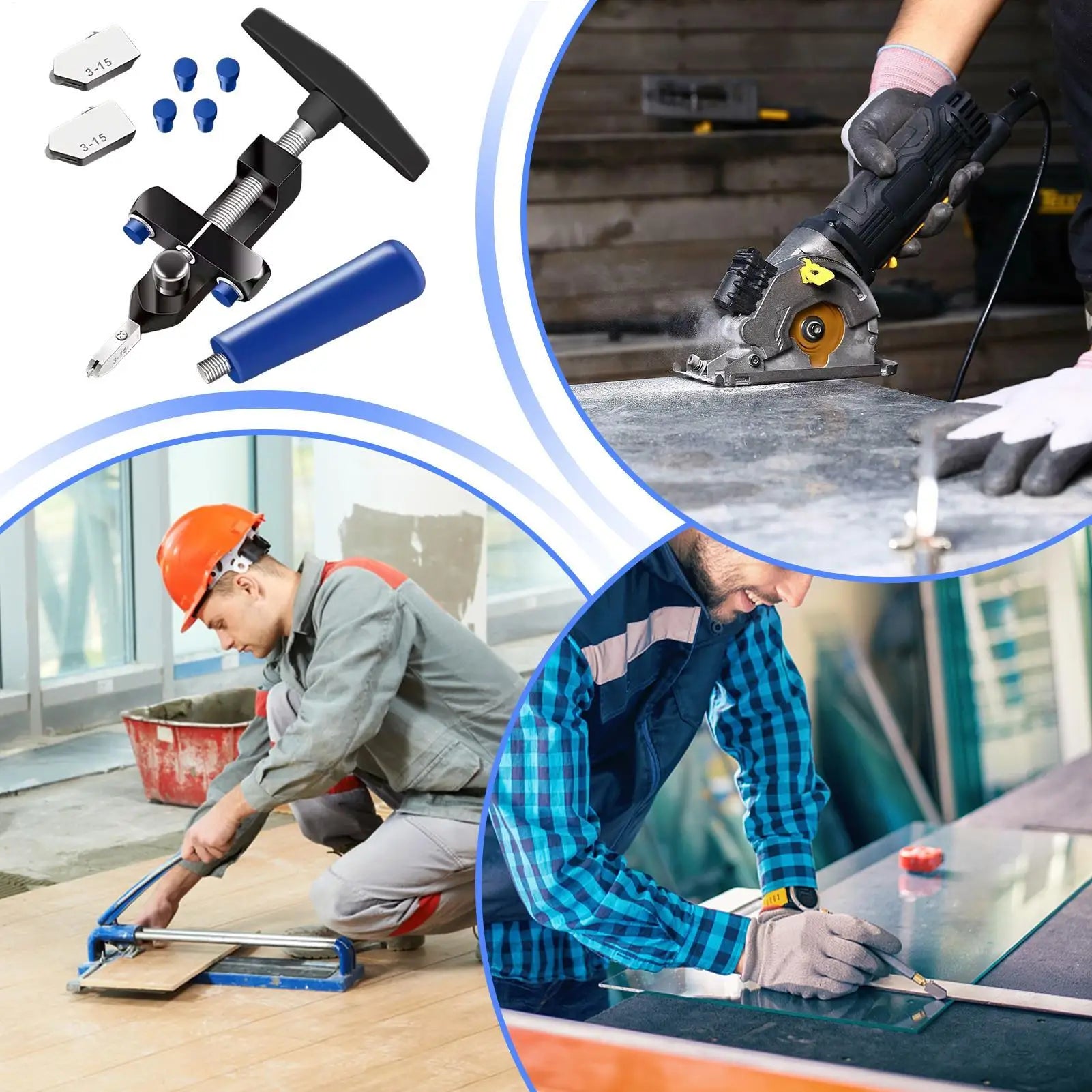 2-in-1 Manual Ceramic Tile & Glass Cutter | Carbide Wheel Manual Tile Cutter Peaceful Pleasures Health and Wellness