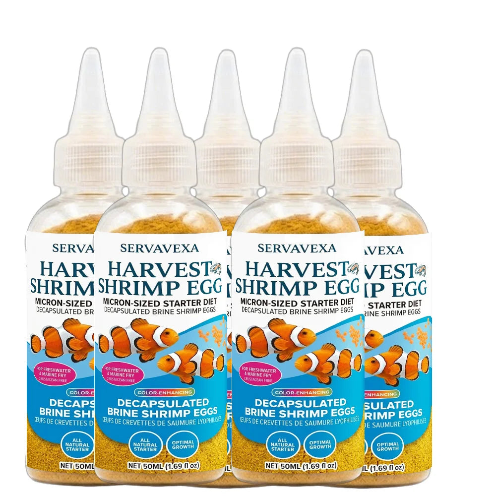 Color Enhancing Fish Food Brine Shrimp Egg Shell-free Nutritious Feed for Fancy Guppy Goldfish Fry Baby Fish Daily Health Diet Peaceful Pleasures Health and Wellness 5PCS