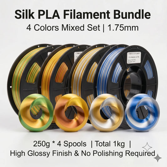 Silk PLA+ Dual Color 3D Filament 1.75mm | DINGSUN 3D Gradient 3D Printer Filament Peaceful Pleasures Health and Wellness 4 Color set Du-A