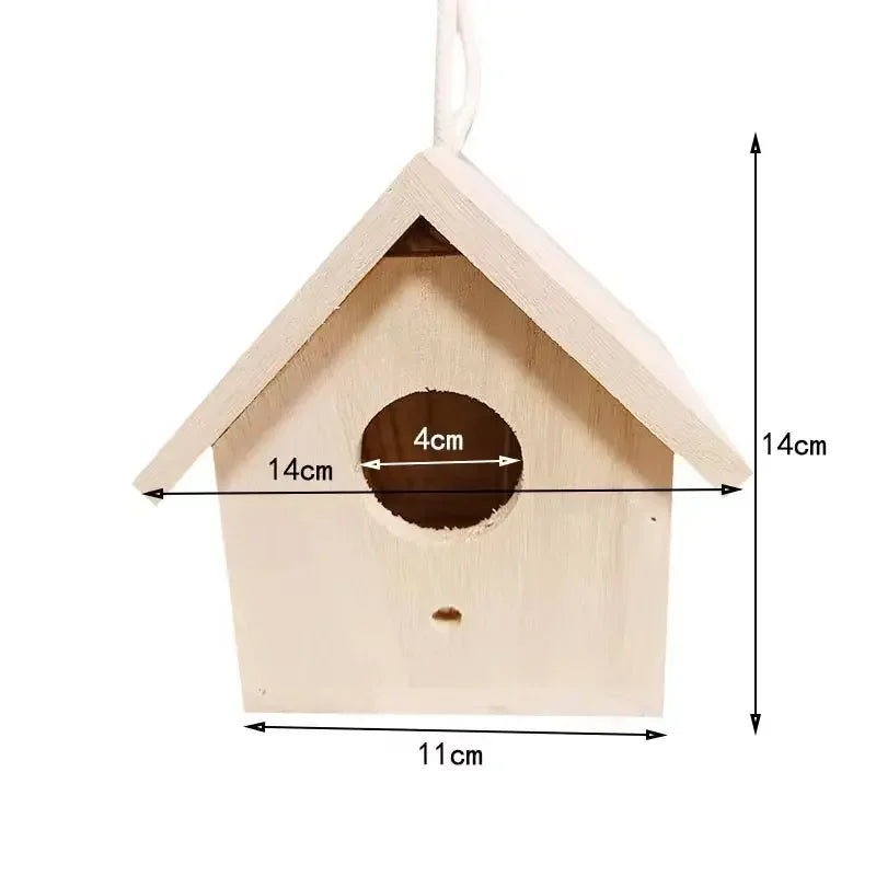 Wooden Birdhouse with Pole | Outdoor Hanging Bird House