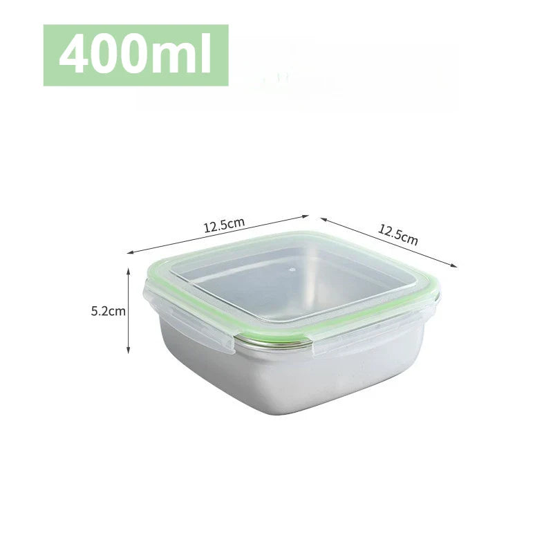 3-Piece Stainless Steel Food Containers Set 400/750/1200ml