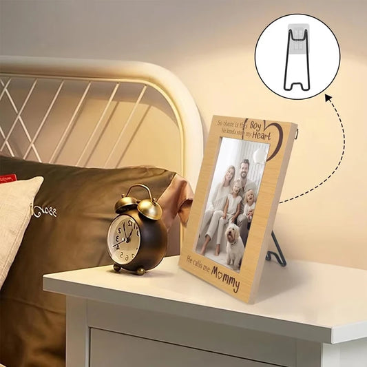1 Photo Frame Bracket Self-adhesive Adjustable Durable Metal Display Peaceful Pleasures Health and Wellness