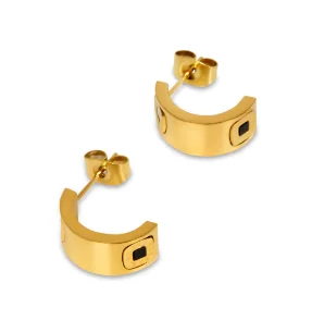 Women's Gold Hoop Earrings – 18K Stainless Steel, Waterproof