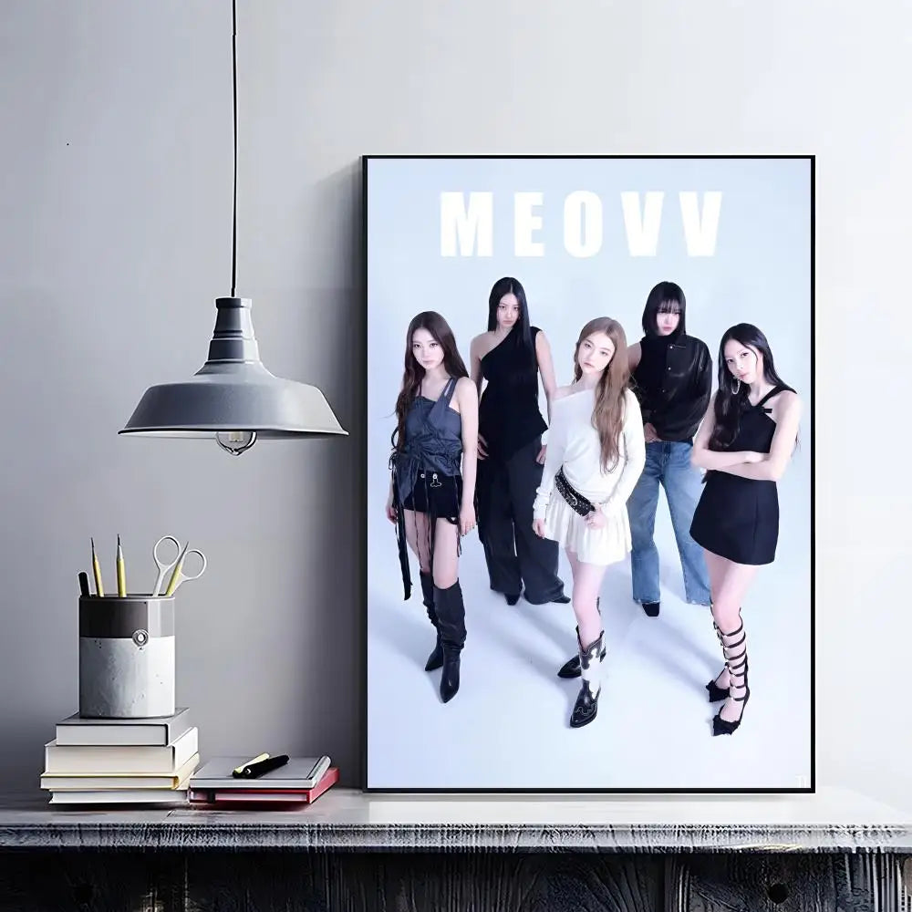 Kpop M-meovv HD Waterproof Self-Adhesive Wall Art Poster Wall Art Poster Peaceful Pleasures Health and Wellness Black7 15X20cmNoframe