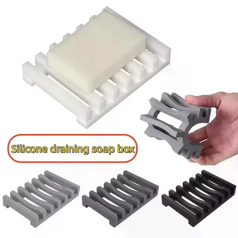 Flexible Silicone Soap Holder – Hollow Drainage Bar Soap Dish