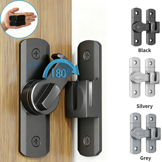 90/180 Degree Flip Door Lock Home Security Sliding Door Latch Small Gate Latches Hardware Anti-theft Lock Zinc Alloy Door Bolts Peaceful Pleasures Health and Wellness