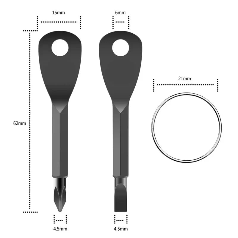 Mini EDC Keychain Screwdriver – Phillips & Slotted Pocket Tool Keychain Screwdriver Peaceful Pleasures Health and Wellness