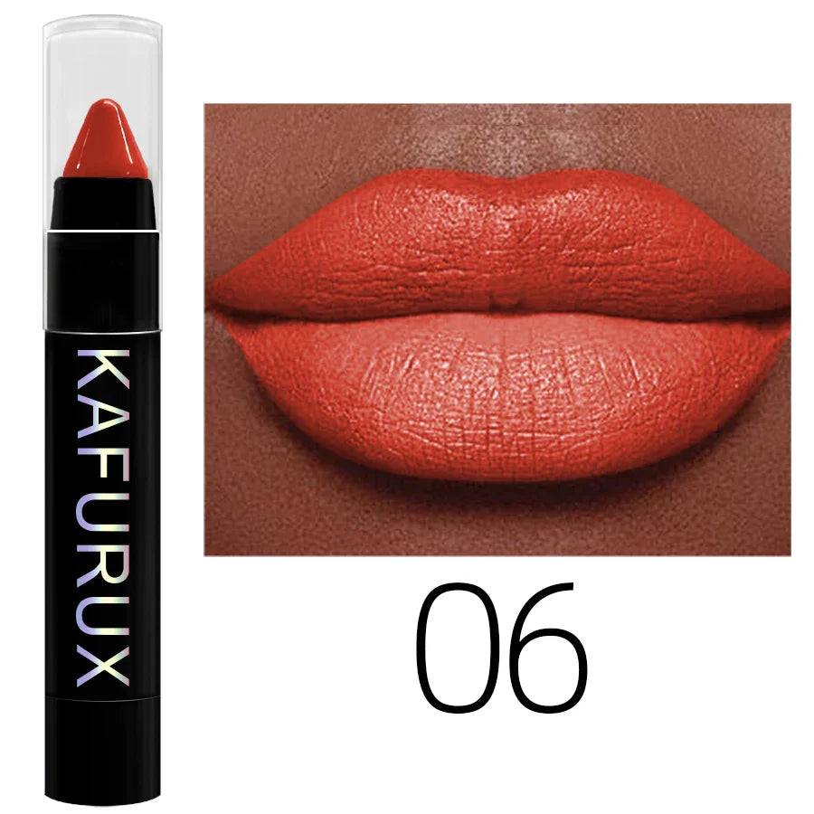 KAFURUX 15-Color Velvet Matte Lip Liner Pencil | Waterproof