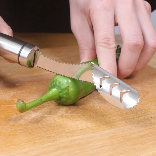 Stainless Steel Chili Corer Pepper Seed Remover Bitter Gourd Core Peaceful Pleasures Health and Wellness