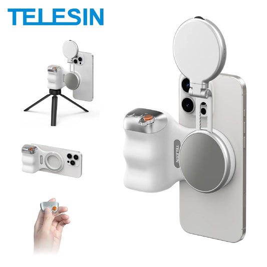 TELESIN Magnetic Phone Camera Grip with Bluetooth Remote & Fill Light Phone Camera Grip Oasis Select