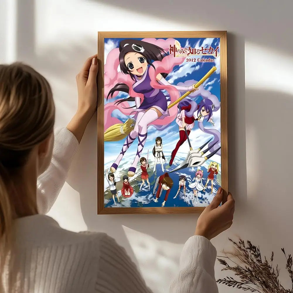 Anime T-The World God Only Knows Poster HD Self Adhesive Waterproof Wall Art Ideal for Home Office Dorm Bedroom Great Gift Peaceful Pleasures Health and Wellness White3 30X40cmNoframe