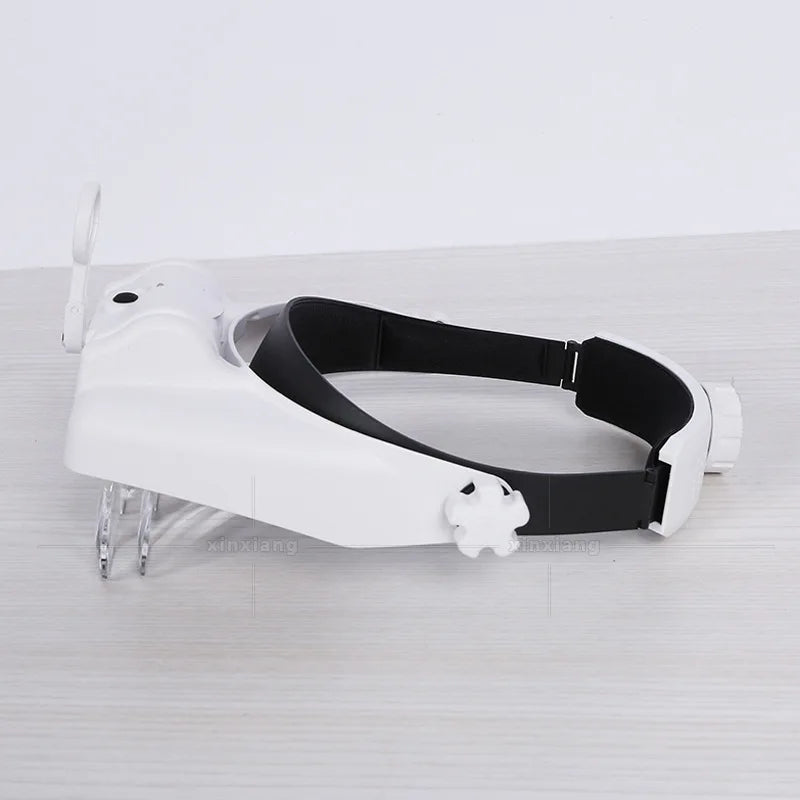 Headband Magnifier Illuminated Rechargeable Repair Solder Magnify Glasses Interchangeable Lens Third Hand Loupe for Solder Peaceful Pleasures Health and Wellness