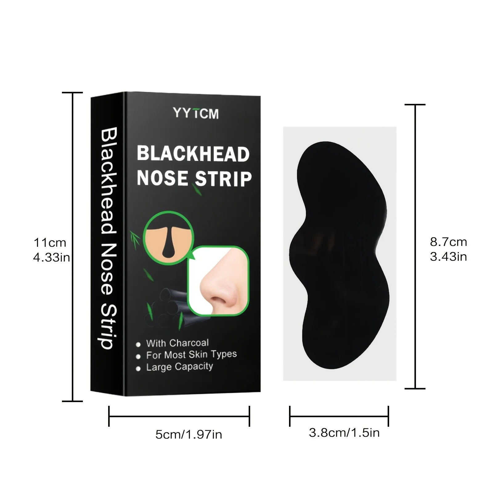 Bamboo Charcoal Blackhead Nose Strips, Strong Adsorption and Cleansing, Gentle on the Skin, Blackhead Nose Strips, Suitable for Both Men and Women, 30 Pieces/Box - 1 Box Peaceful Pleasures Health and Wellness