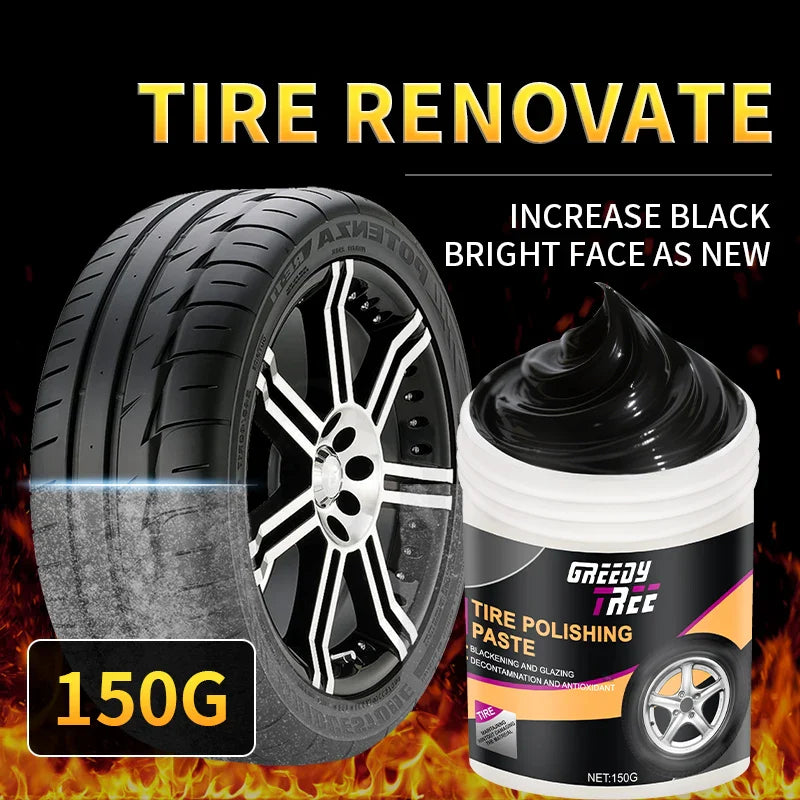 Black Enamel Tire Polish Paste – Quick-Dry Shine Restorer