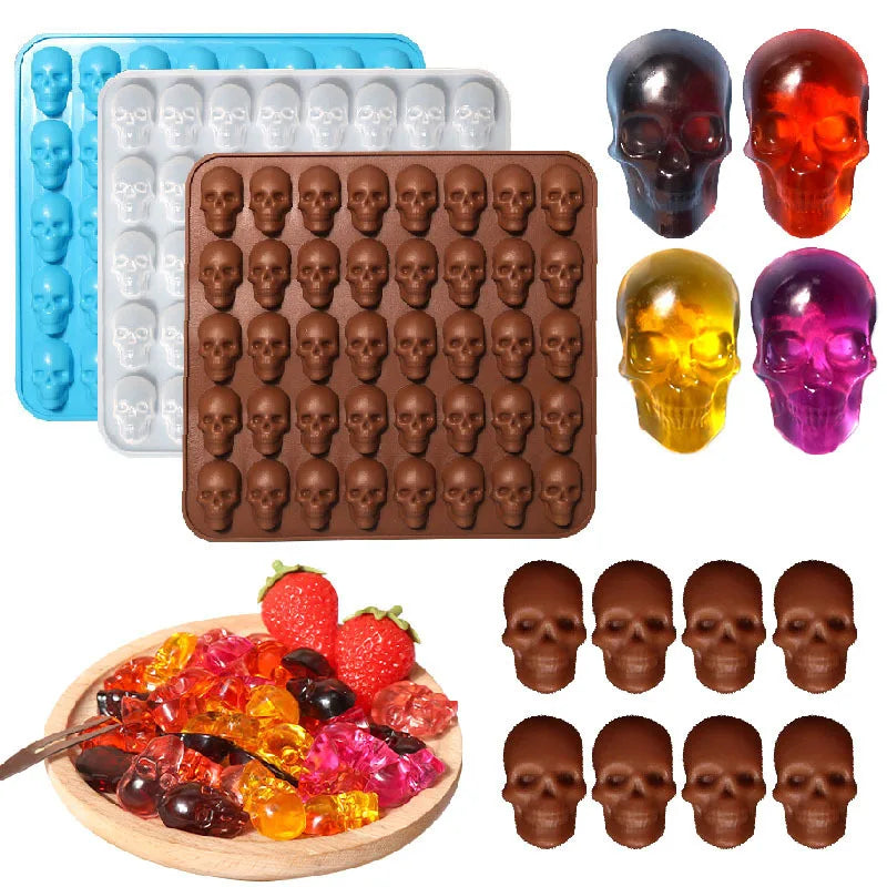 Creative Halloween Skeleton Chocolate Silicone Mold Bat Spider Candy Biscuit Baking Plate Witch Hat Tombstone Cake Mold Peaceful Pleasures Health and Wellness