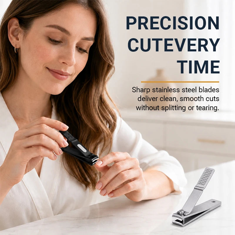 LGRAMER 2-Piece Black Stainless Steel Nail Clipper Set