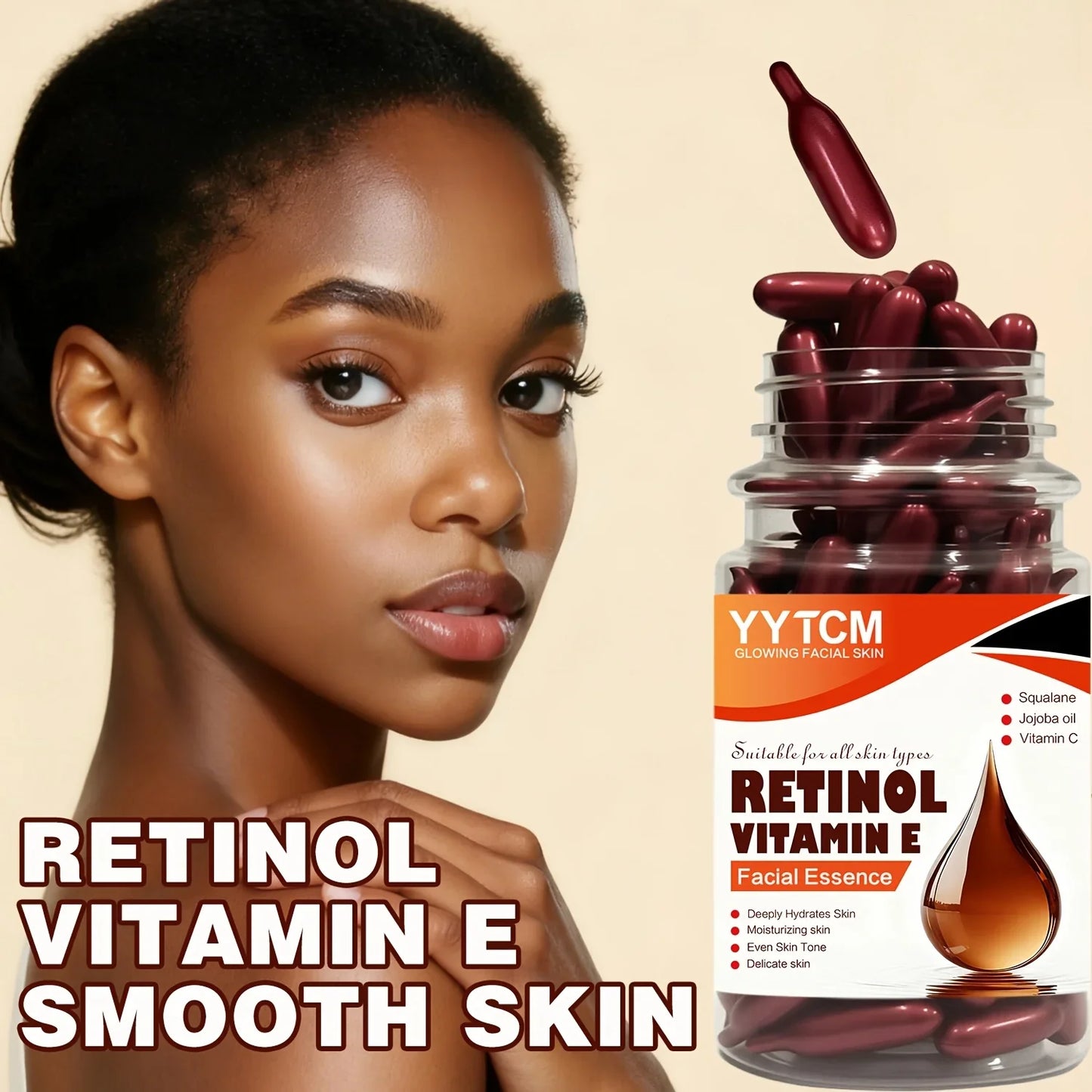 Retinol & Vitamin E Capsule Essence | 90 Caps Moisturizing Serum