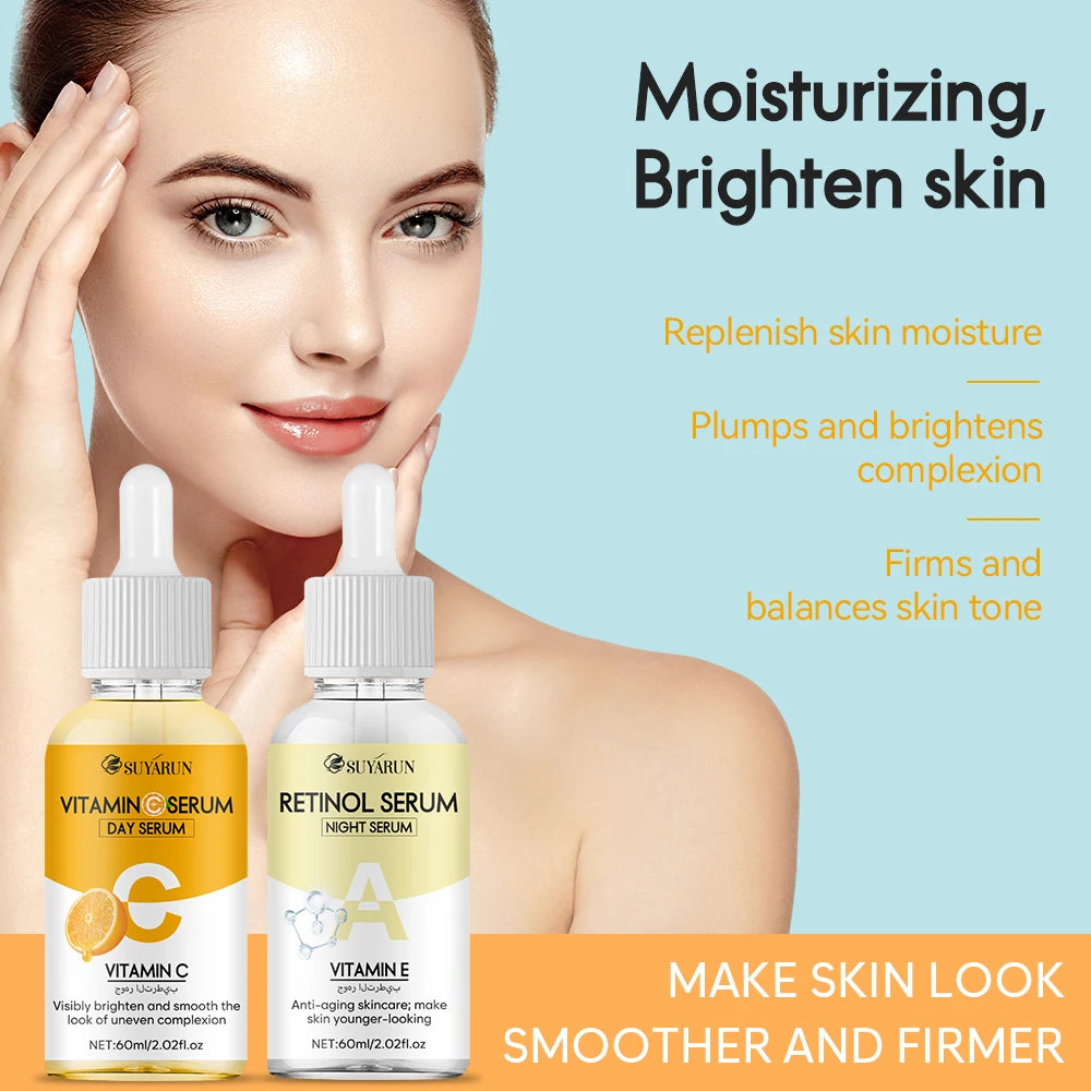 Vitamin C Face Essence and Retinol Face Essence two packs prevent rough improve dry lift and firm skin. Peaceful Pleasures Health and Wellness