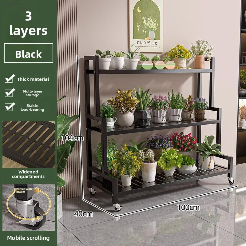 Wrought Iron Multi-Layer Plant Stand | Floor Flower Rack