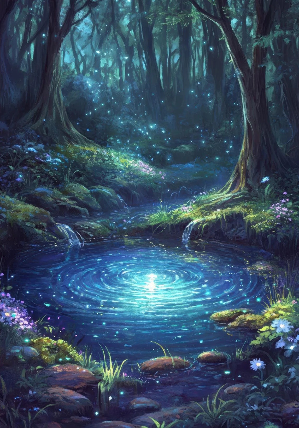 Fairy Enchanted Woodland Canvas Wall Art | Fantasy Forest Poster Canvas Wall Art Peaceful Pleasures Health and Wellness 12 50x70cm Unframed