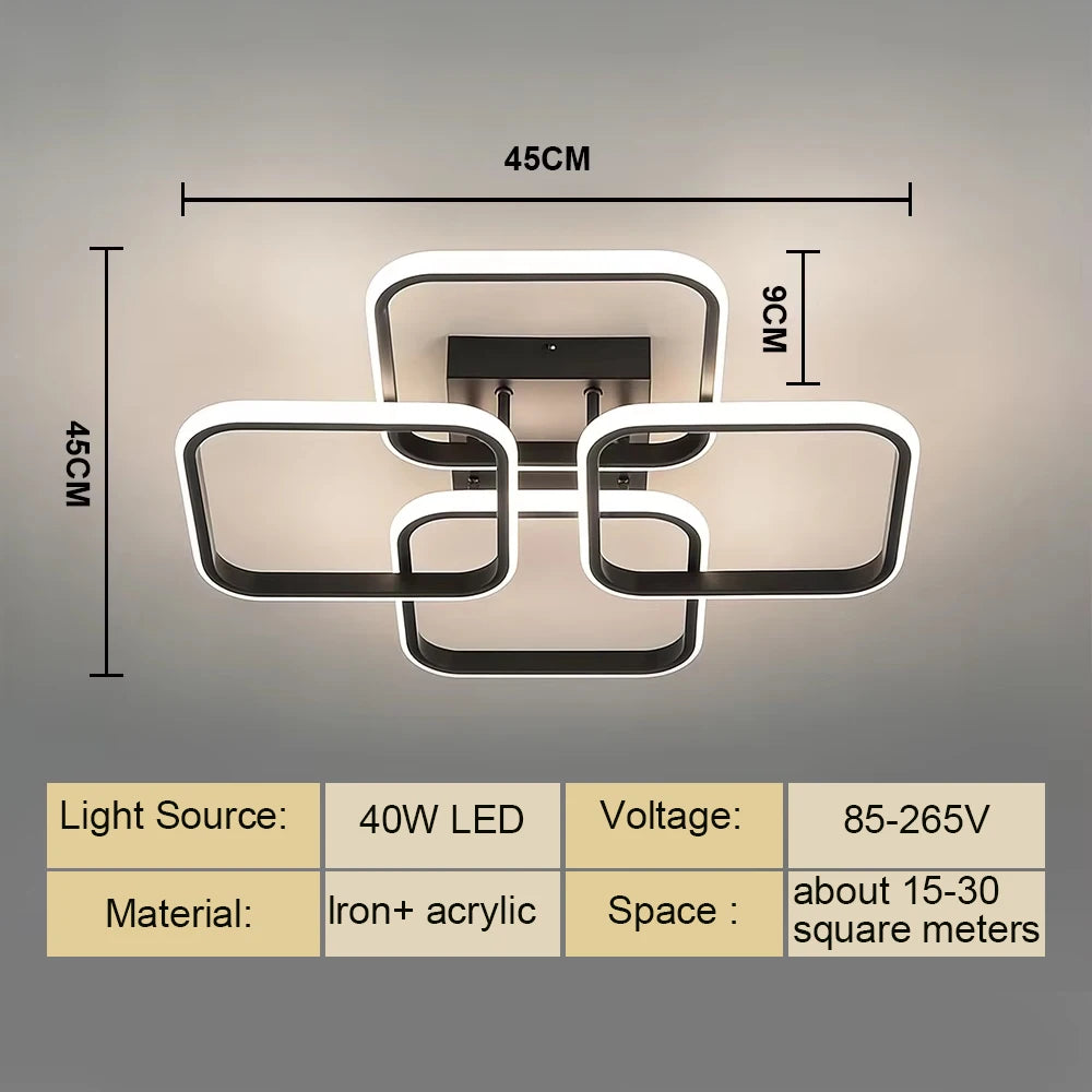 Crystal LED Ceiling Light 3-Color 3000K–6500K | Bedroom & Kitchen