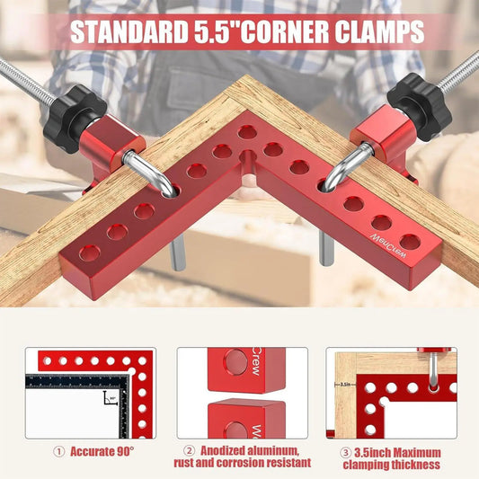 90° Aluminum Corner Clamps for Woodworking – 4-Pack Jig Set Woodworking Corner Clamp Peaceful Pleasures Health and Wellness China Mainland