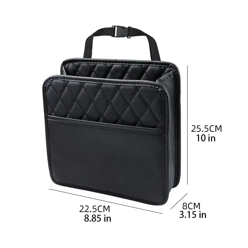 Multi-functional car seat back storage bag Leather storage bag Garbage bag Storage bag Garbage can storage for most models Peaceful Pleasures Health and Wellness 1 PCS