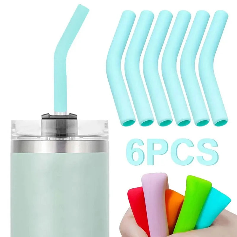 6-Pack Silicone Straw Tip Covers for 9mm Reusable Straws Straw Tip Covers Peaceful Pleasures Health and Wellness