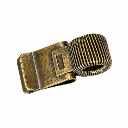Creative Metal Pen Clip Heavy-Duty Retro Spring Pen Clip Minimalist Telescopic Spring Notebook Pen Holder Office Supplies Peaceful Pleasures Health and Wellness Bronze