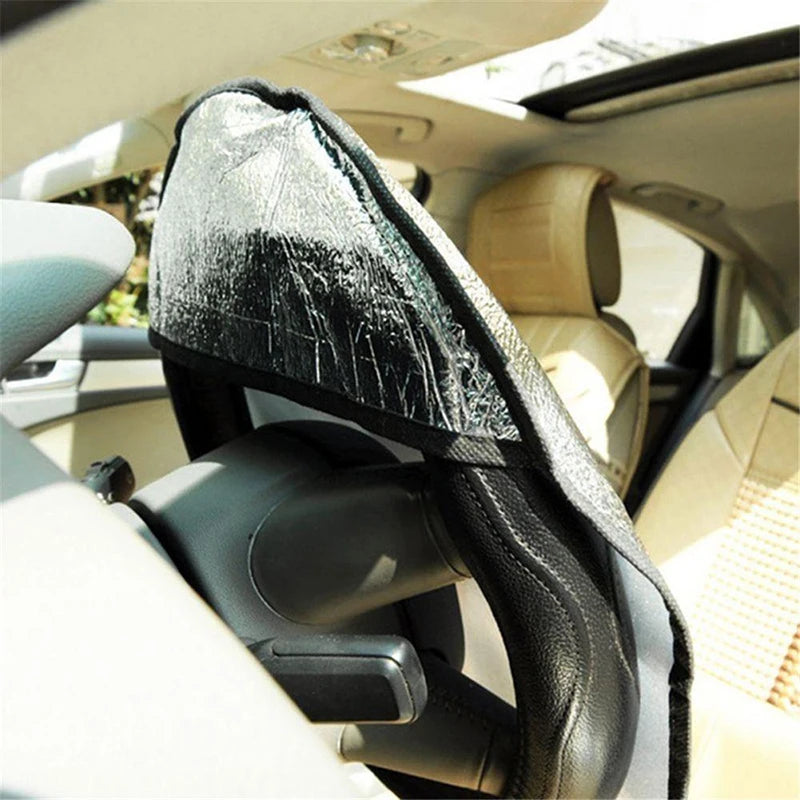 Thicken Car Steering Wheel Cover Sun Shade Cover Sunshade Aluminum Foil Anti Accessories Automotive Interior Products Peaceful Pleasures Health and Wellness