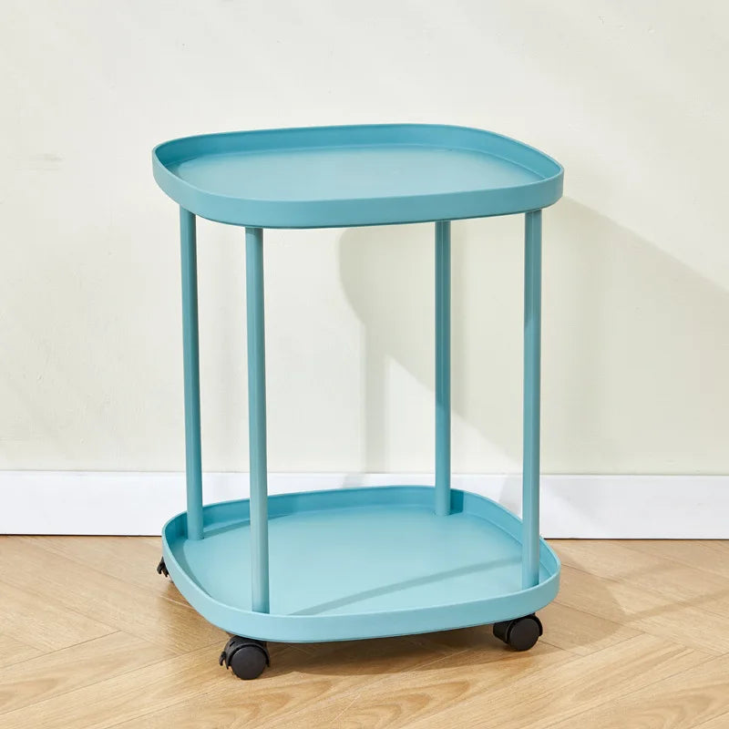Quick Easy Assembly Simple Modern Stylish Lightweight Nightstand With Storage Shelf For Small Space Bedroom Apartment Renters Peaceful Pleasures Health and Wellness 2 Layers Green