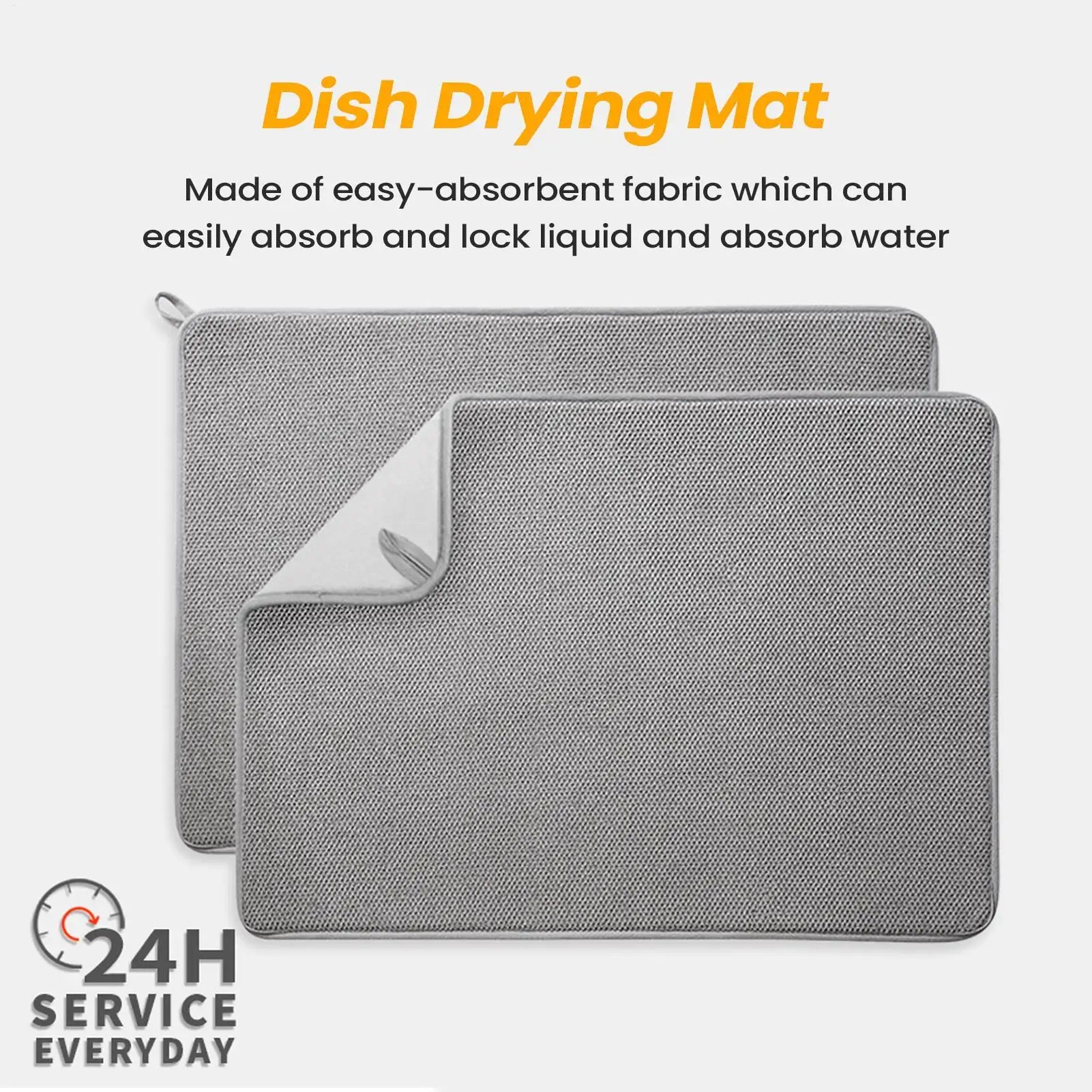 Large Microfiber Dish Drying Mat Absorbent Non-Slip Kitchen Counter Pad Oversized Drying Rack For Cups Utensils Bottles Home Peaceful Pleasures Health and Wellness