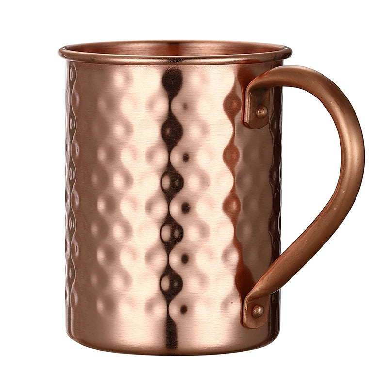 400ml 16.0oz 100% Copper Moscow Mule Mug Durable Coppery Beer Mugs Coffee Mug Milk Cup Pure Copper Cup Drinkware Peaceful Pleasures Health and Wellness Hammered Pure Copper 400ml