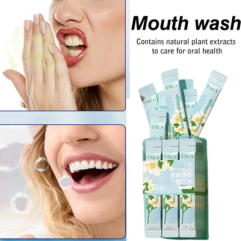 20PCS Jasmine Tea Mouthwash Clear New Breath Independent Packaging Portable Mouthwash Peaceful Pleasures Health and Wellness