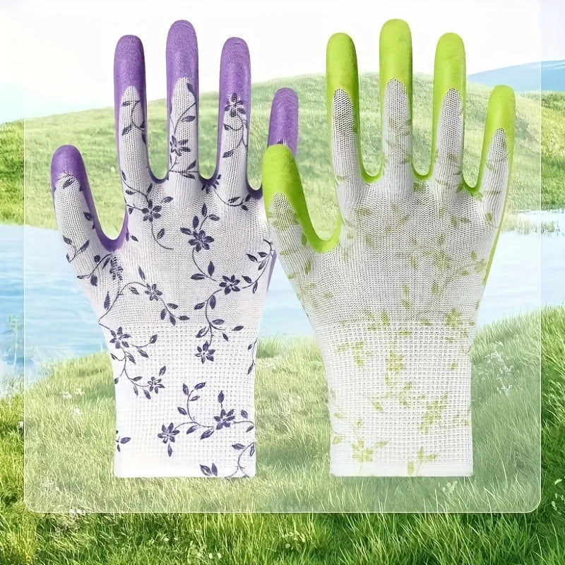 2 Pairs Nylon Gardening Gloves Women's Suitable Garden Planting