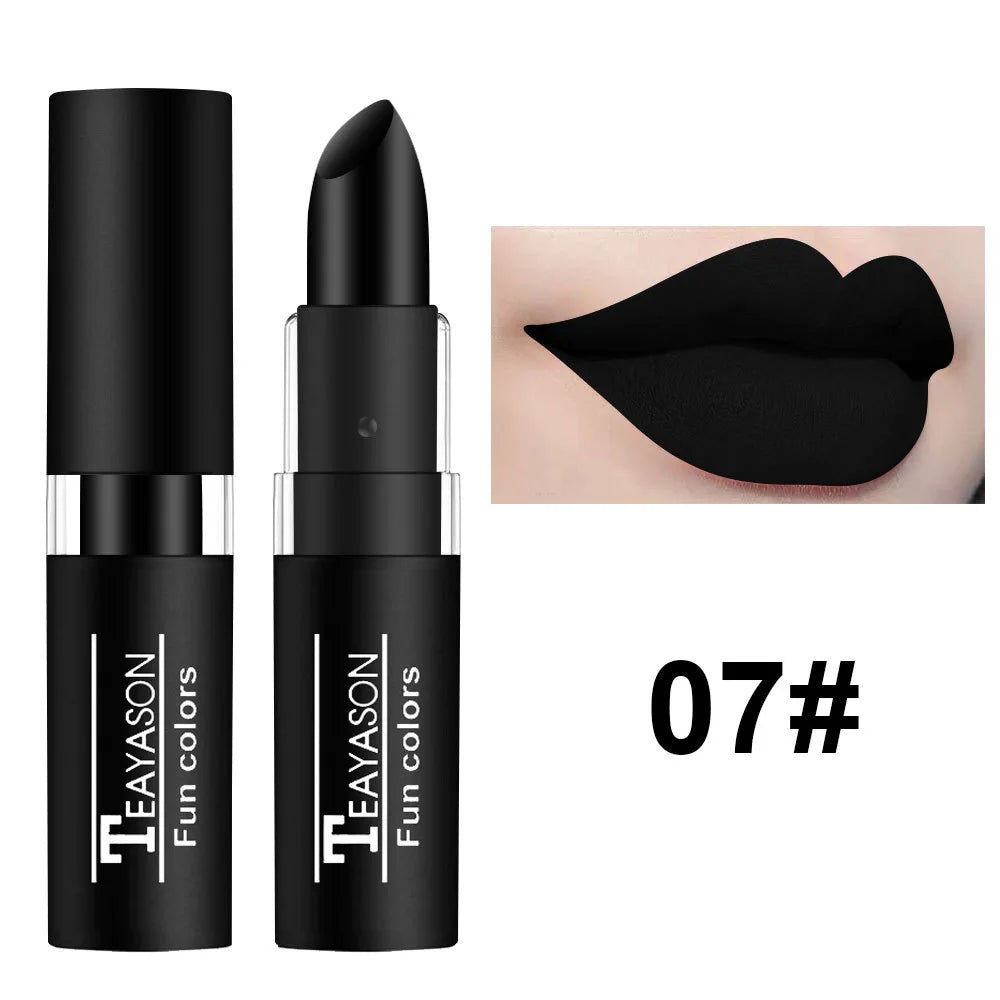 TEAYASON 12-Color Matte Lipstick – Waterproof Long-Lasting