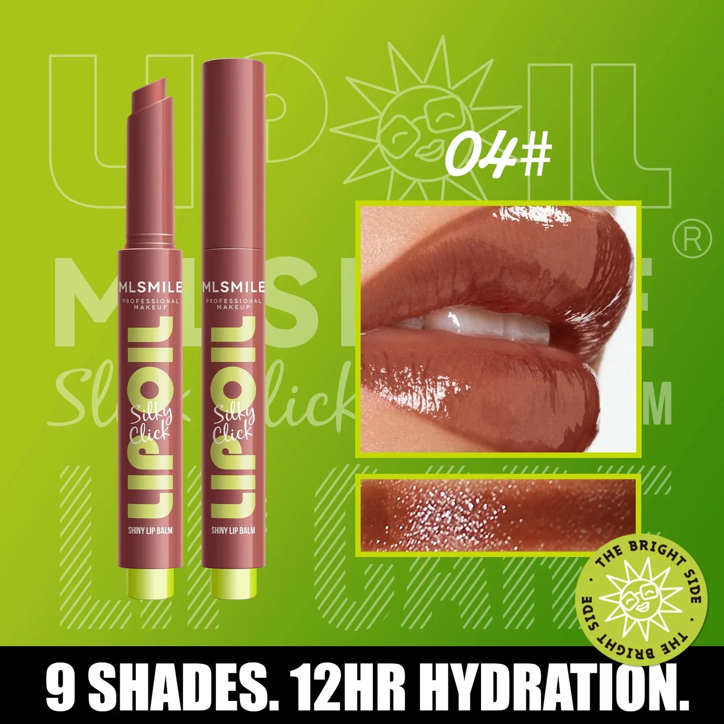 MLSMILE Mirror Gloss Lip Balm Oil – Long Lasting, 9 Shades