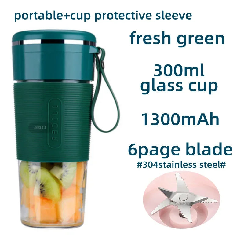 Portable USB Rechargeable Mini Blender & Juicer – 300ml Cup
