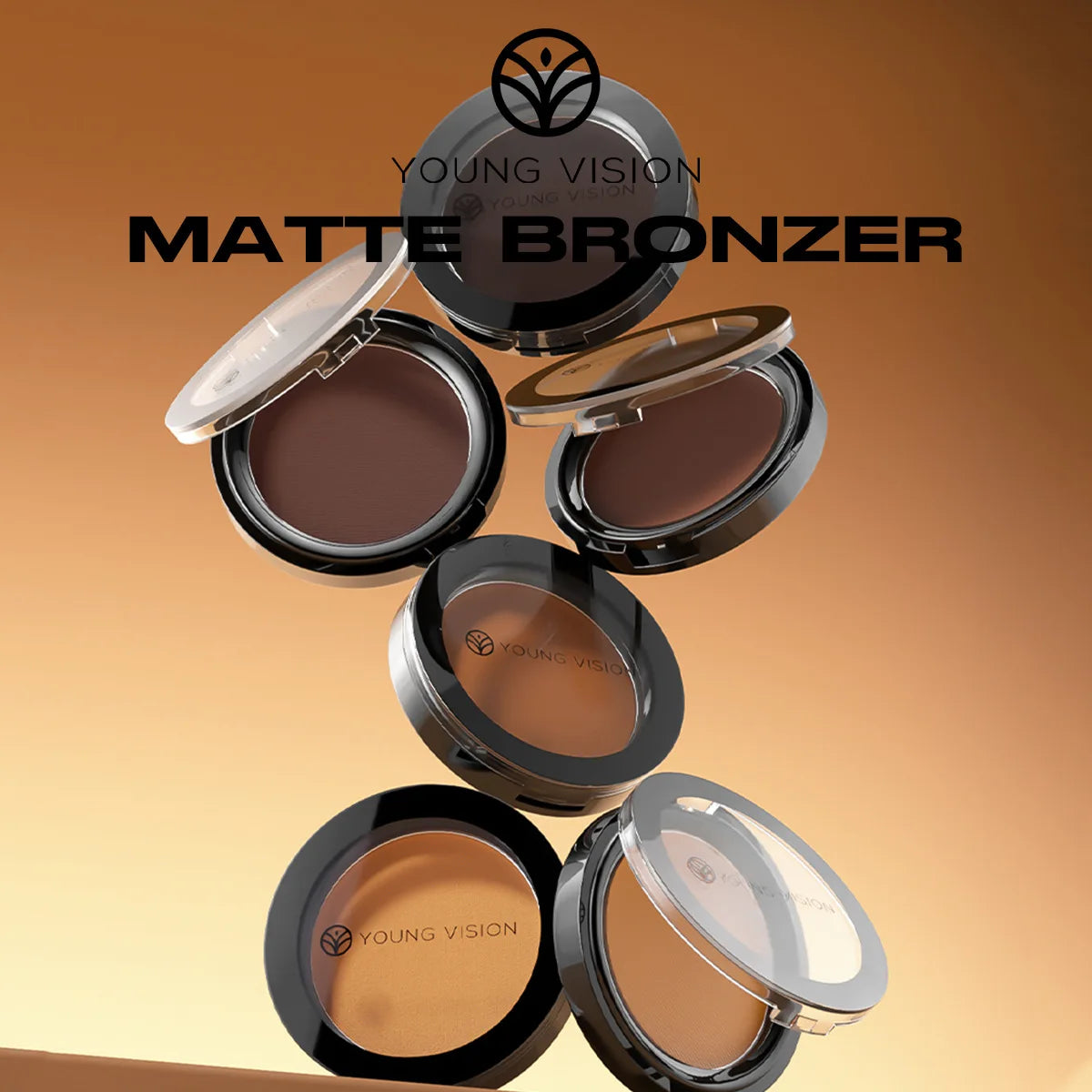 Silky Matte Bronzer & Contour Powder Palette – 6 Shades
