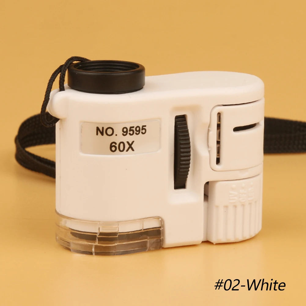 60X Pocket Magnifier Loupe with LED & UV Light | Jeweler Tool