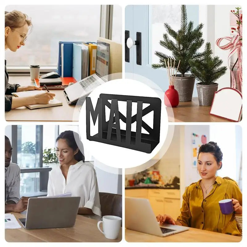 Mail Holder for Desk Countertop Mail Holder Envelope Organizer Cutout Mail Design Envelope Holder Letter Organizer Metal Letter Peaceful Pleasures Health and Wellness